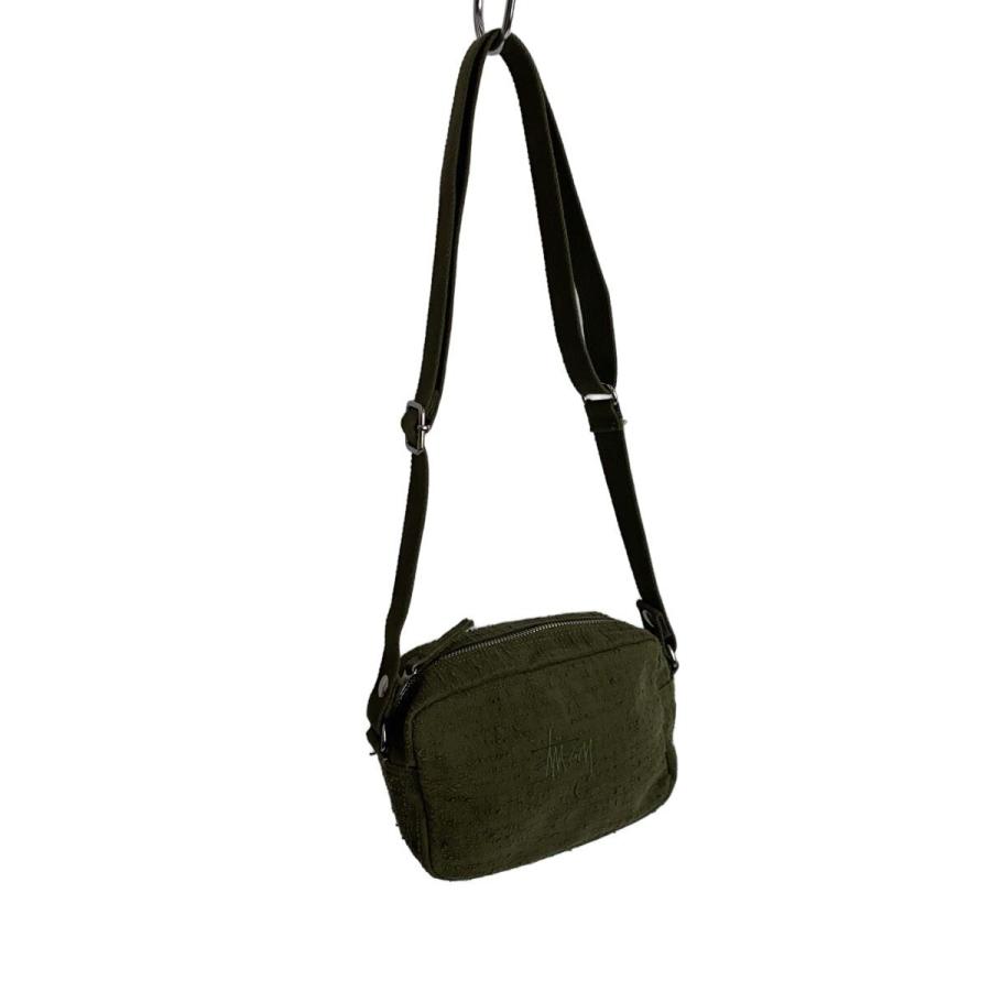 STUSSY◇NEEDLE PUNCH SIDE POUCH/ショルダーバッグ/コットン/KHK