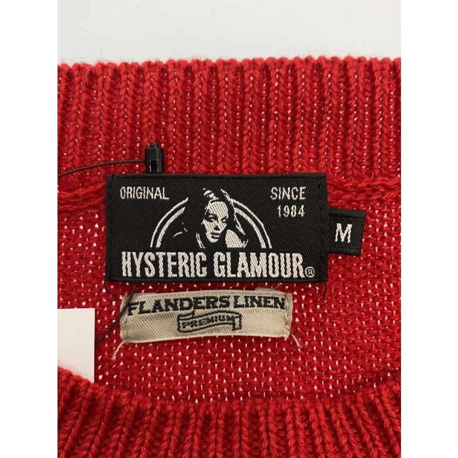 HYSTERIC GLAMOUR◆HG ARTS CENTER プルオーバー/ニット・セーター(薄手)/M/リネン/RED/02193N_2