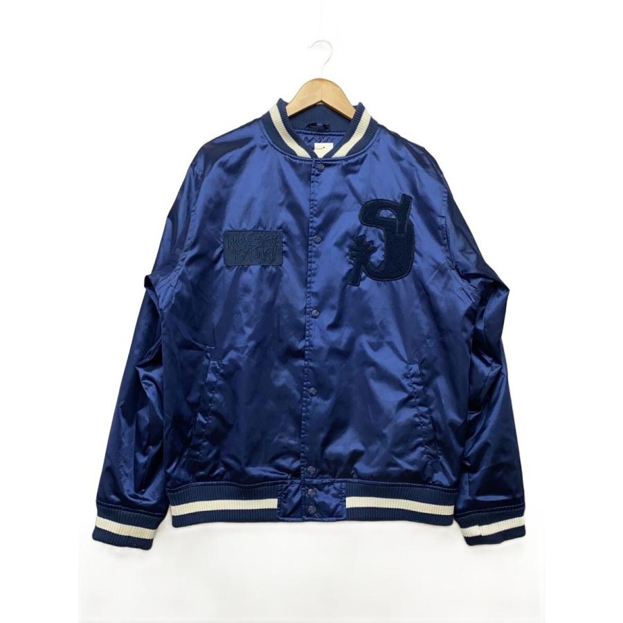 90s 00s old stussy スタジャン　バッグロゴ　ステューシー STUSSY◇00s/OLD STUSSY/スタジャン/パイルロゴ/L/ポリエステル/NVY