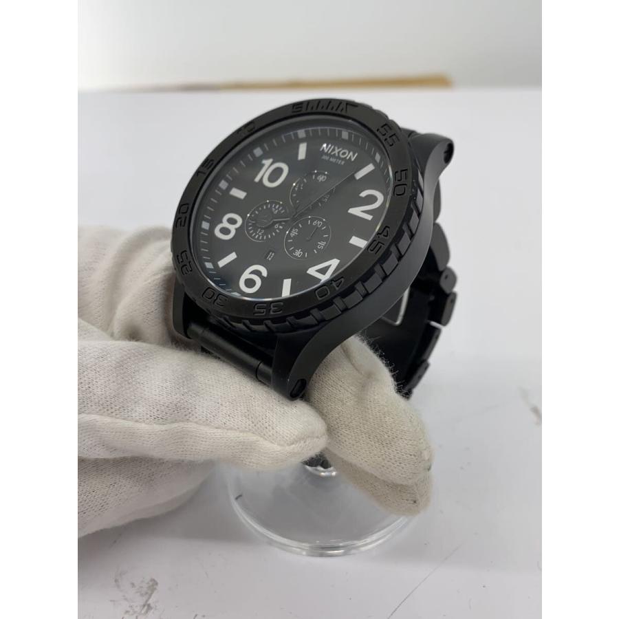 NIXON◇クォーツ腕時計/アナログ/WHT/BLK/THE 51-30 CHRONO : セカンド 