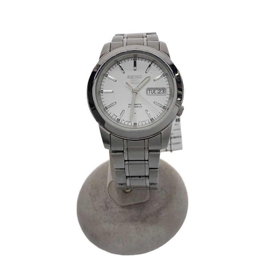 SEIKO◇自動巻腕時計/アナログ/ステンレス/WHT/SLV/7S26-02W0