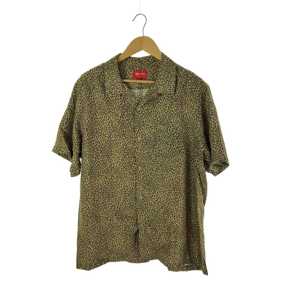 Supreme◇Leopard Silk S/S Shirt/半袖シャツ/XL/シルク/CML
