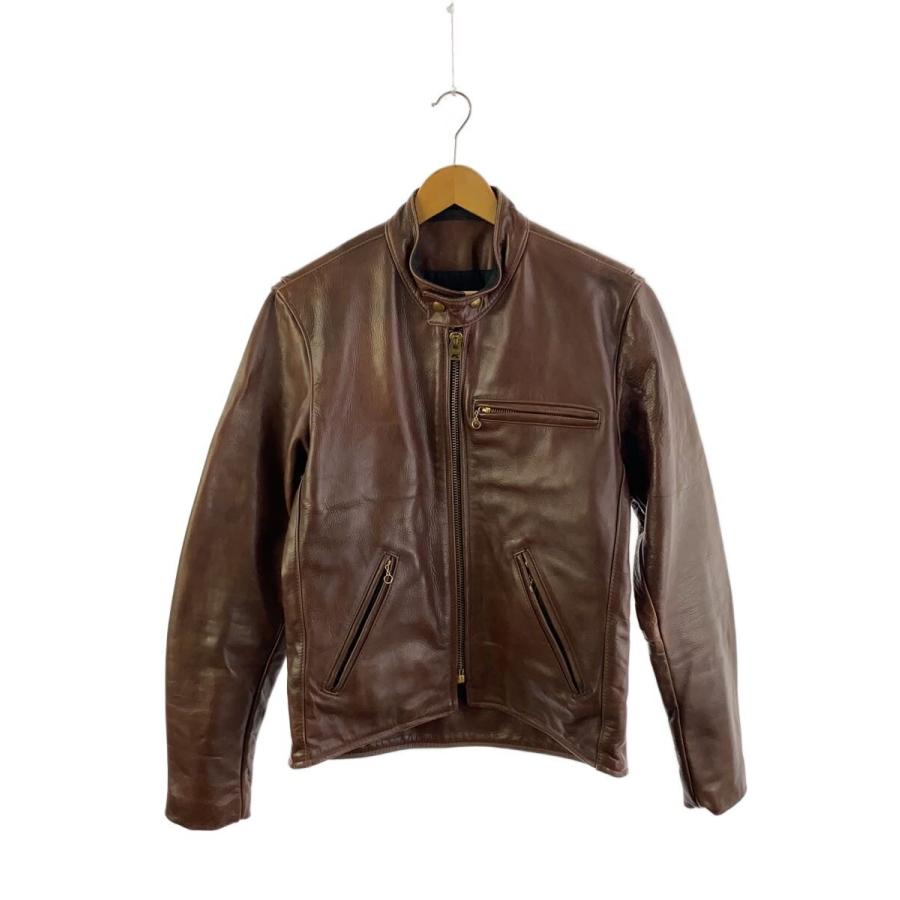 VANSON◇model b/シングルライダースジャケット/40/レザー : セカンド