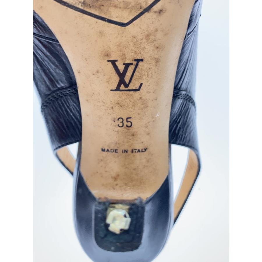 LOUIS VUITTON◇メタルロゴ/サンダリ/パンプス/35/BLK : セカンド