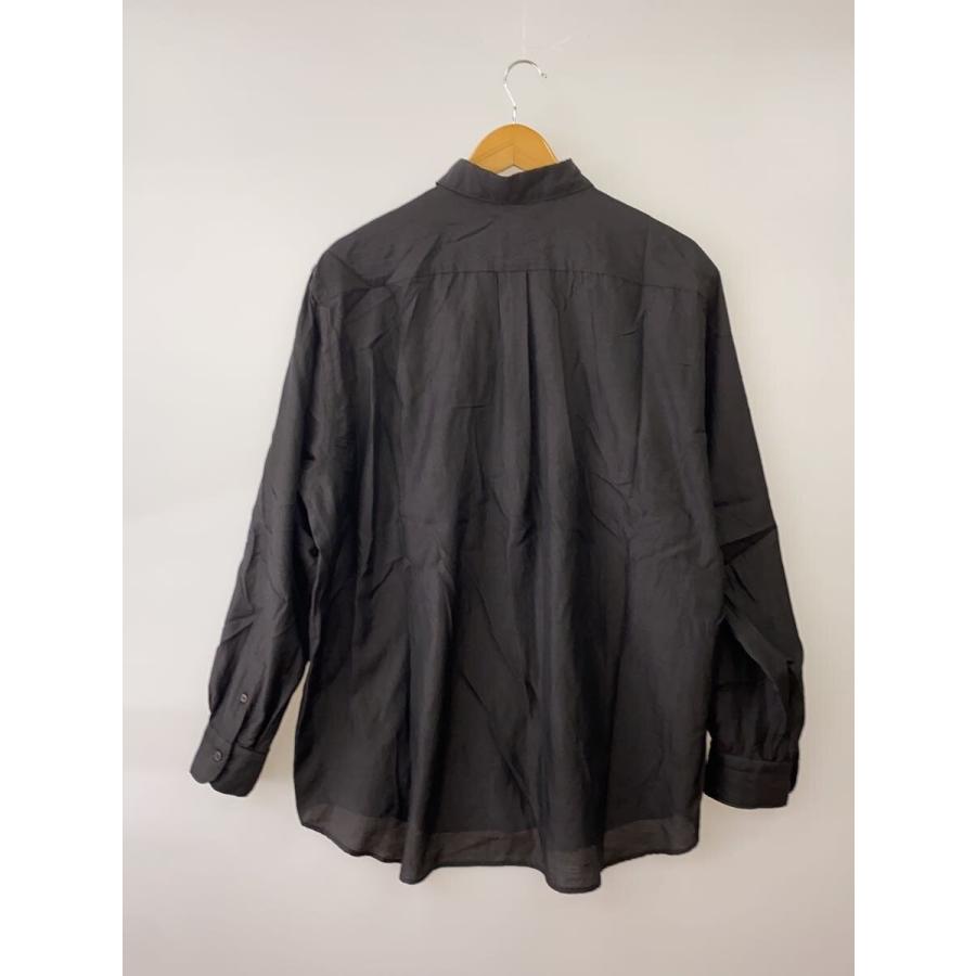 COMOLI◇26SS/ウールシルクコモリシャツ/長袖シャツ/3/ウール/BLK/無地