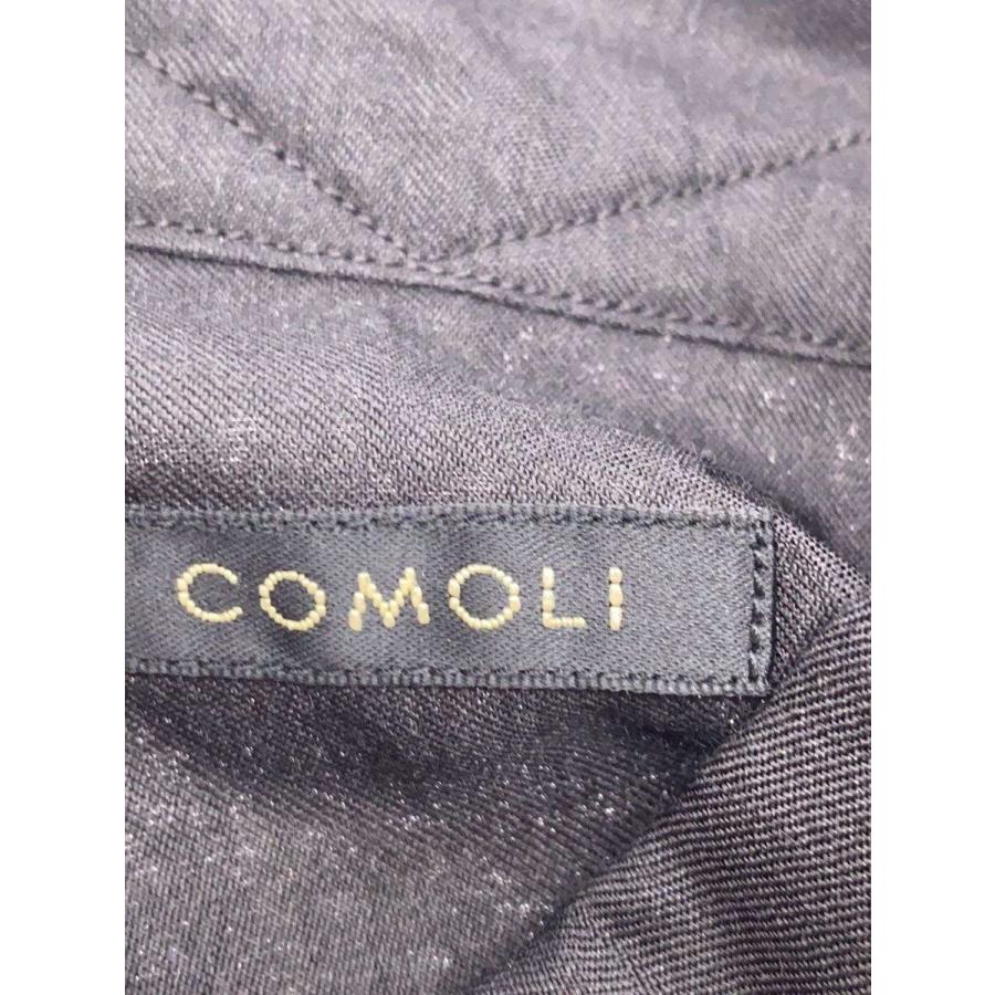 COMOLI◇26SS/ウールシルクコモリシャツ/長袖シャツ/3/ウール/BLK/無地