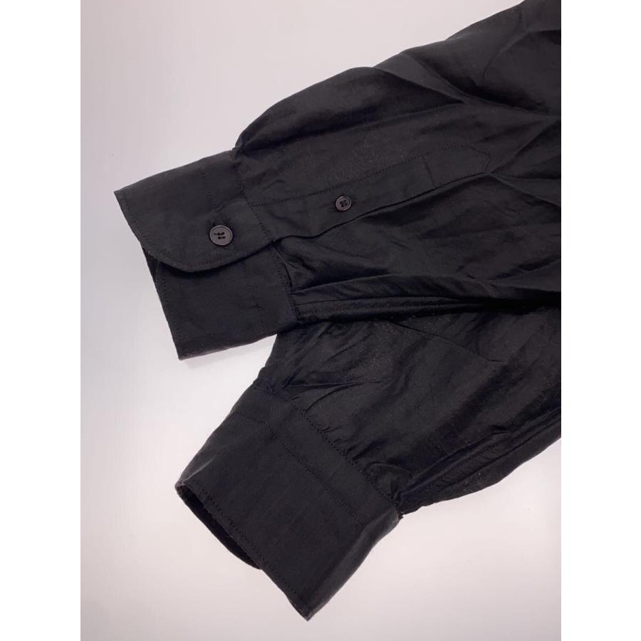 COMOLI◇26SS/ウールシルクコモリシャツ/長袖シャツ/3/ウール/BLK/無地