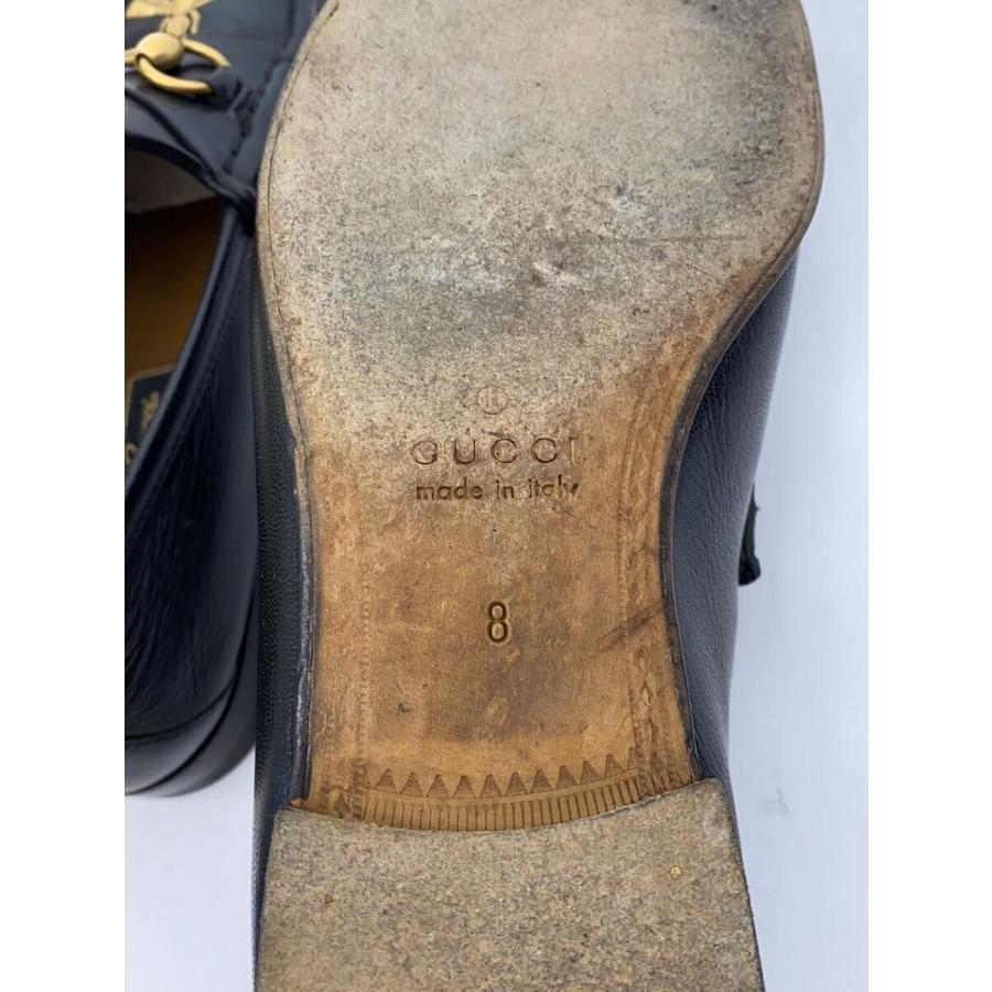 GUCCI◆ローファー/UK8/BLK/レザー BEE//_4