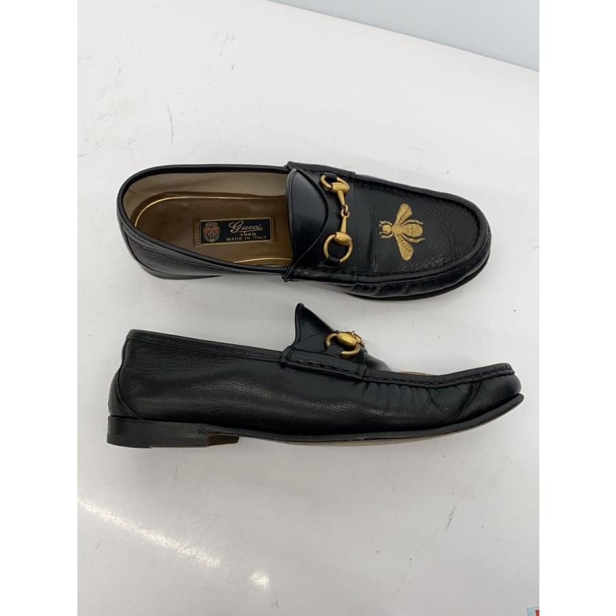 GUCCI◆ローファー/UK8/BLK/レザー BEE//_5