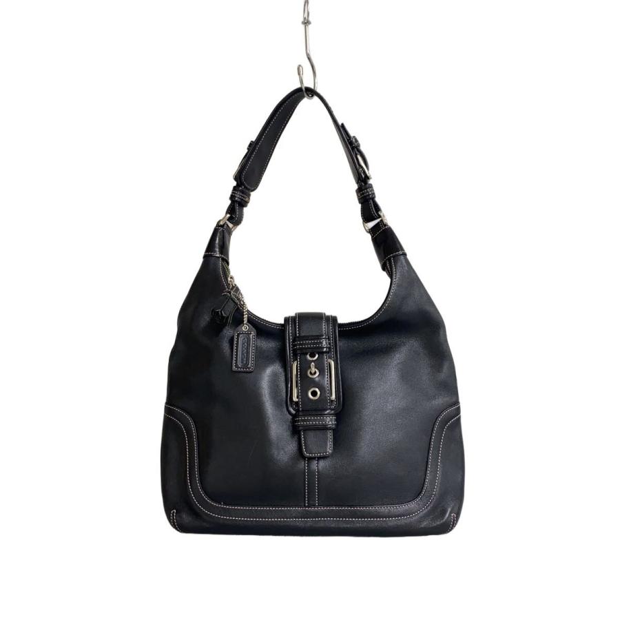 COACH◇ショルダーバッグ/レザー/BLK/無地/7463/ソーホー/オールド