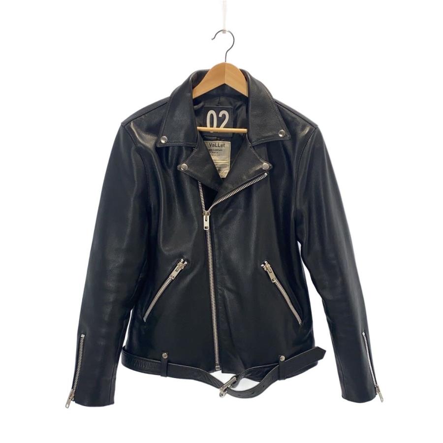 Liugoo Leathers◇VaLLet/02/ダブルライダースジャケット/L/牛革/BLK
