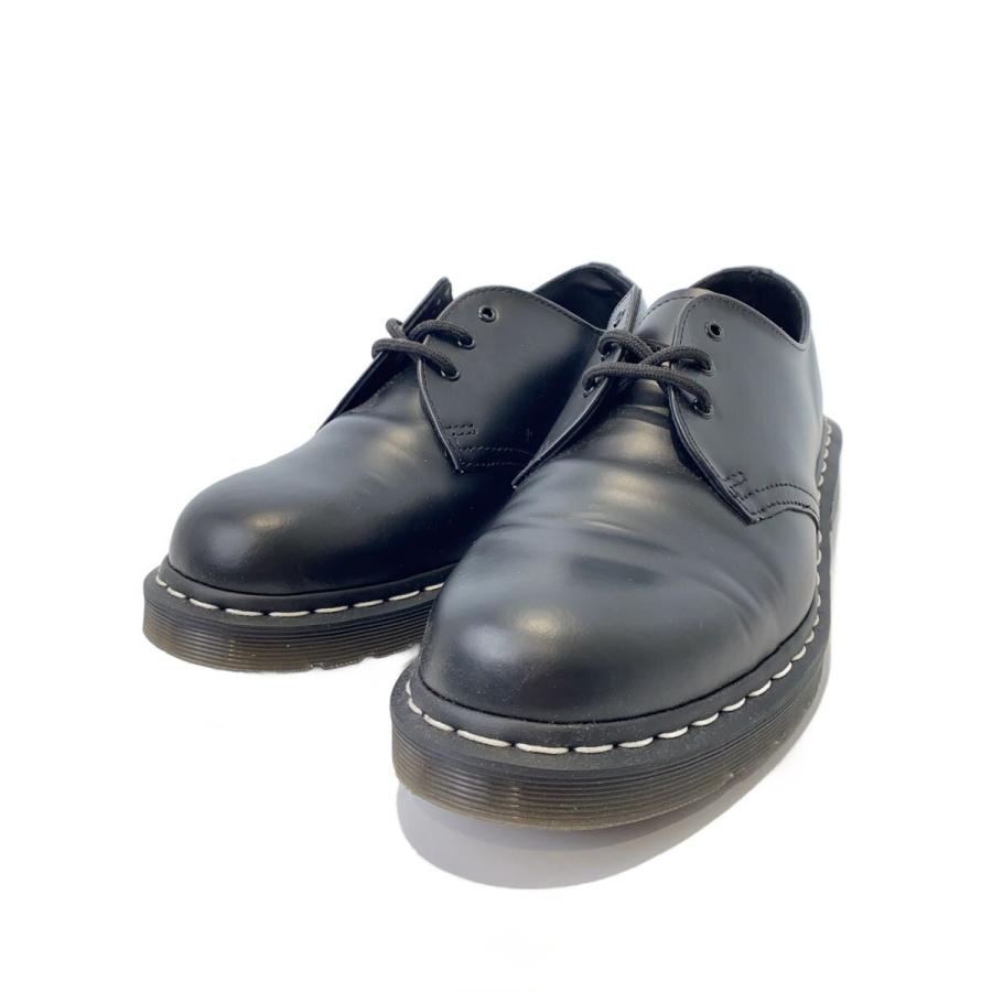 ドクターマーチン 24757 ホワイトステッチ UK9 Dr.Martens◇3ホールドレスシューズ/ホワイトステッチ/UK9/BLK/レザー