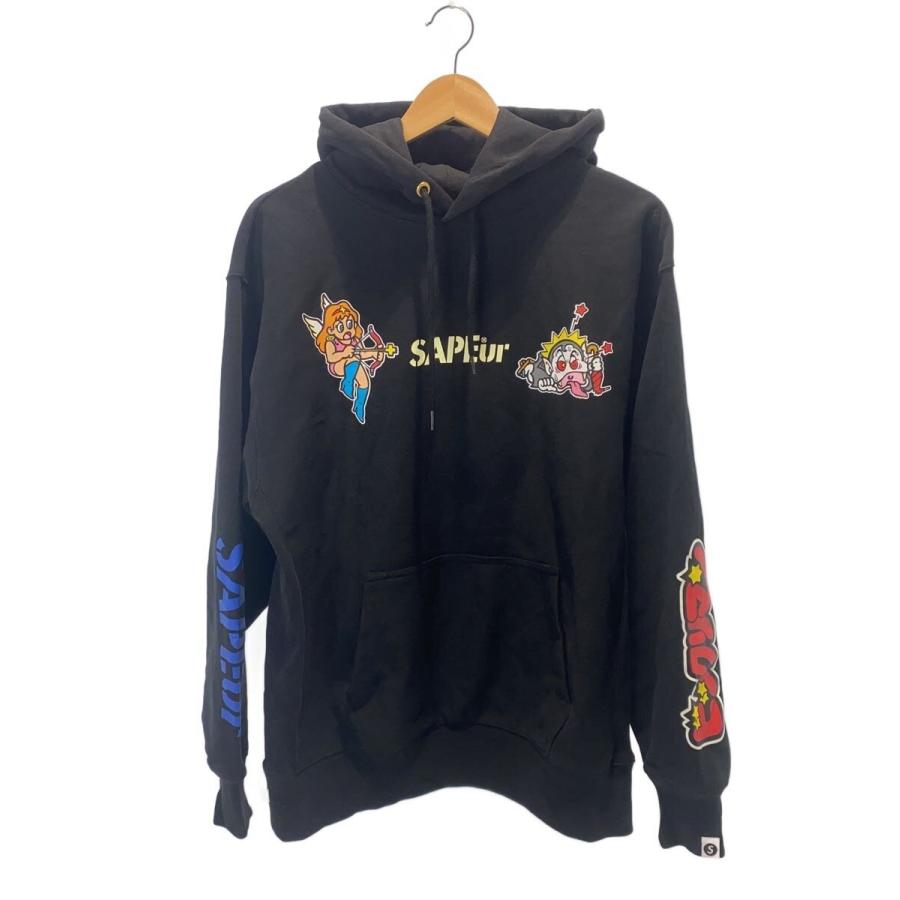 んま　SAPEur ビックリマン コラボ パーカー 黒 Lサイズ SAPEur ビックリマン パーカー L 【公式通販】