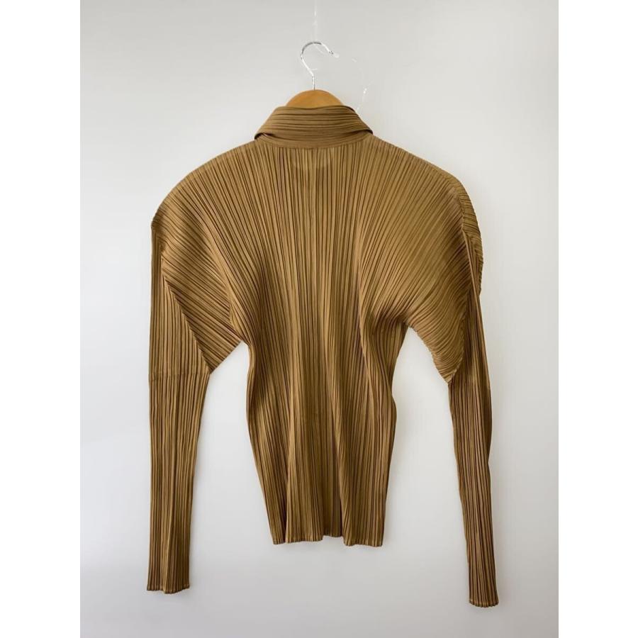 PLEATS PLEASE ISSEY MIYAKE◇長袖シャツ/3/ポリエステル/BEG/無地