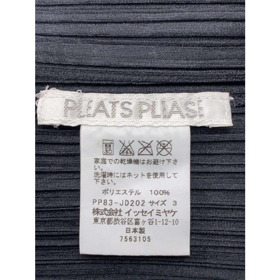 PLEATS PLEASE ISSEY MIYAKE◇カーディガン(薄手)/3/ポリエステル/BLK