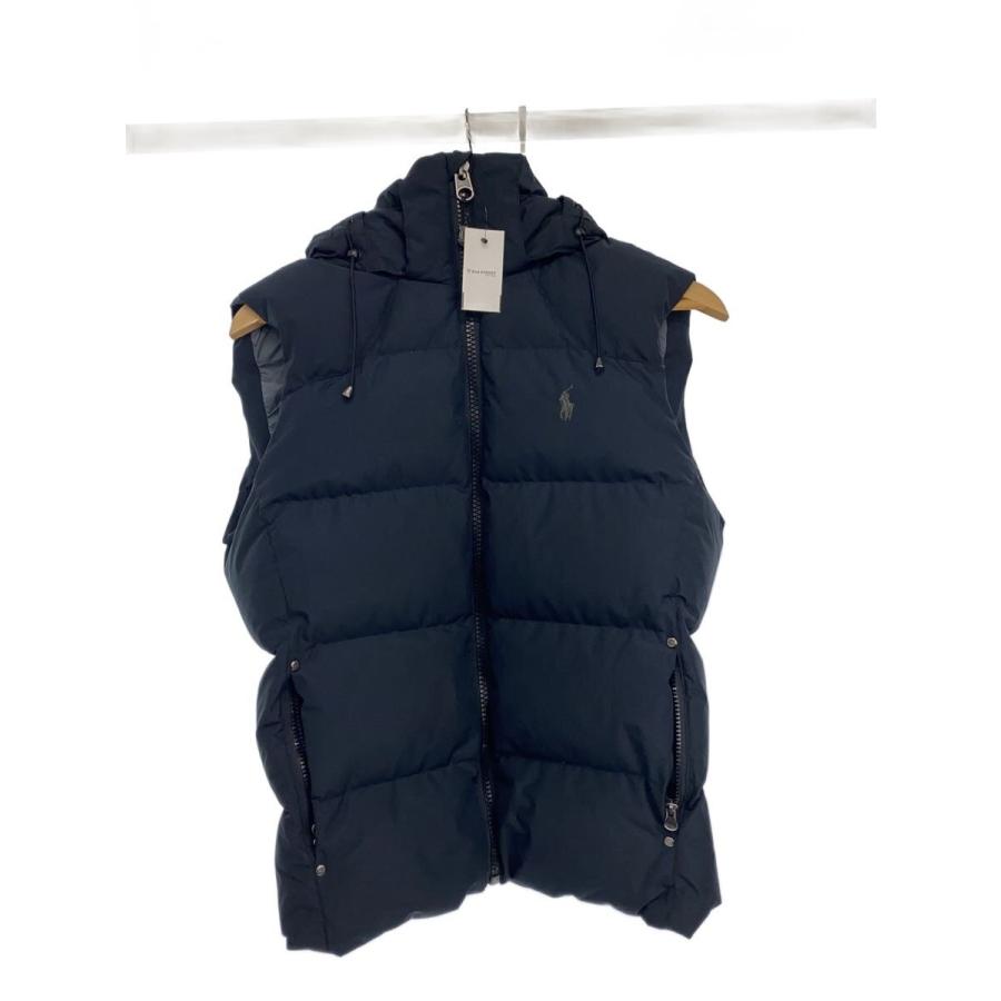 POLO RALPH LAUREN◇ダウンベスト/XS/ポリエステル/BLK/無地 