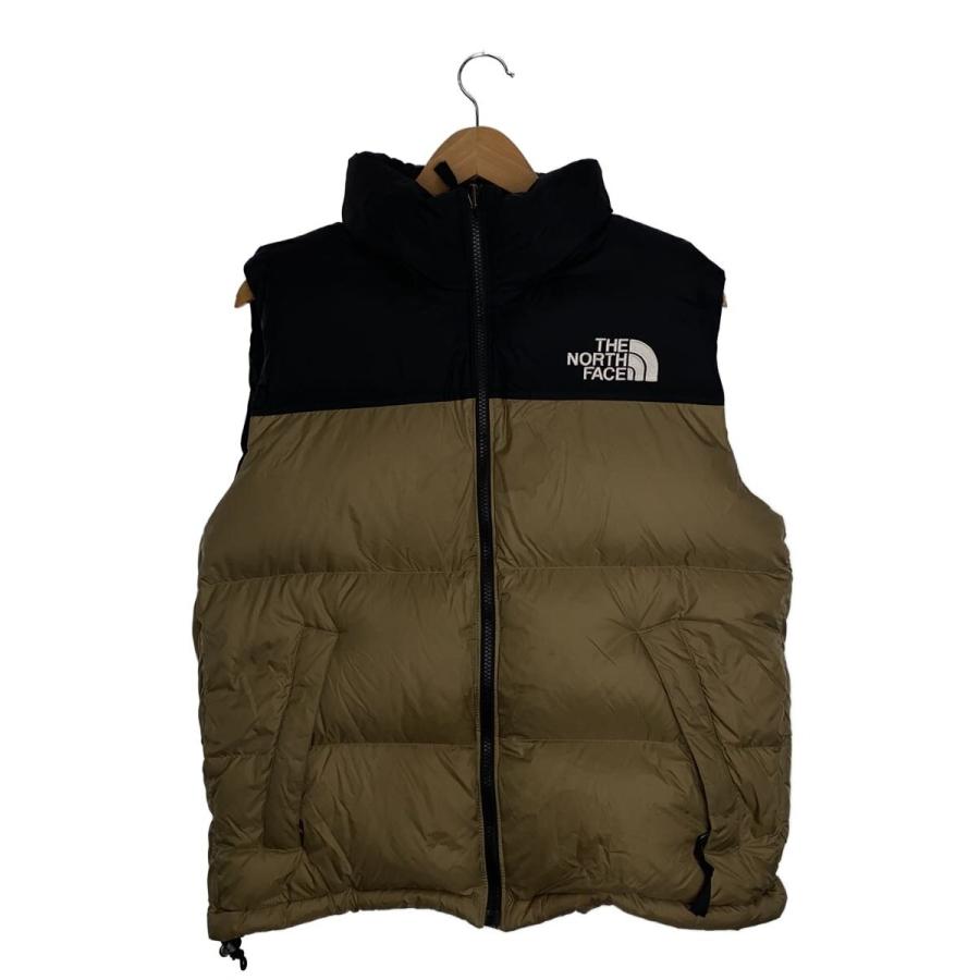 THE NORTH FACE◇NUPTSE VEST_ヌプシベスト/S/ナイロン/BEG/無地