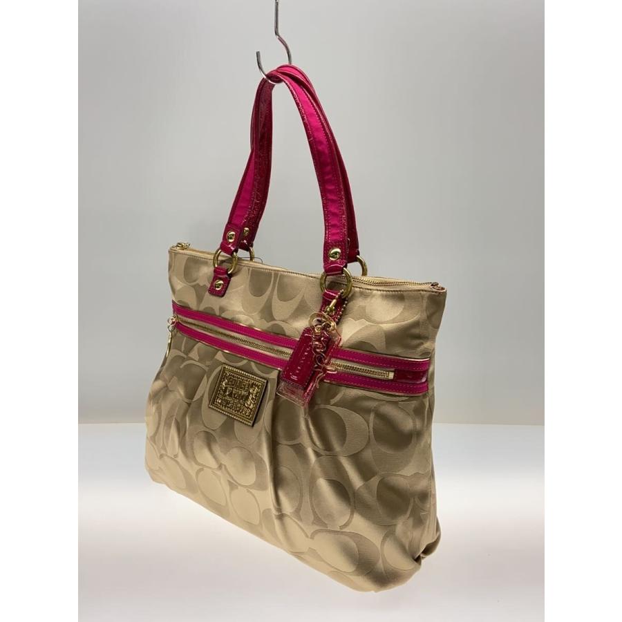 COACH◇サティーングラムトート_ポピー_シグネチャー_レッドレザー 