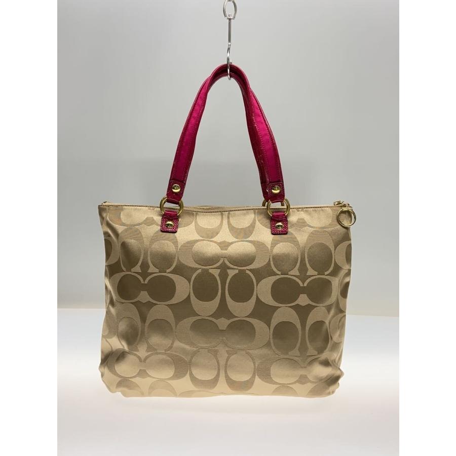 COACH◇サティーングラムトート_ポピー_シグネチャー_レッドレザー 