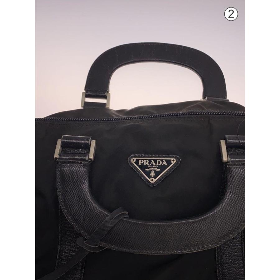【PRADA 】プラダ　ボストンバッグ　トラベルバッグ　【インナーの破れあり】 PRADA◇ボストンバッグ/ナイロン/ブラック/無地/スレ有/内側破れ有