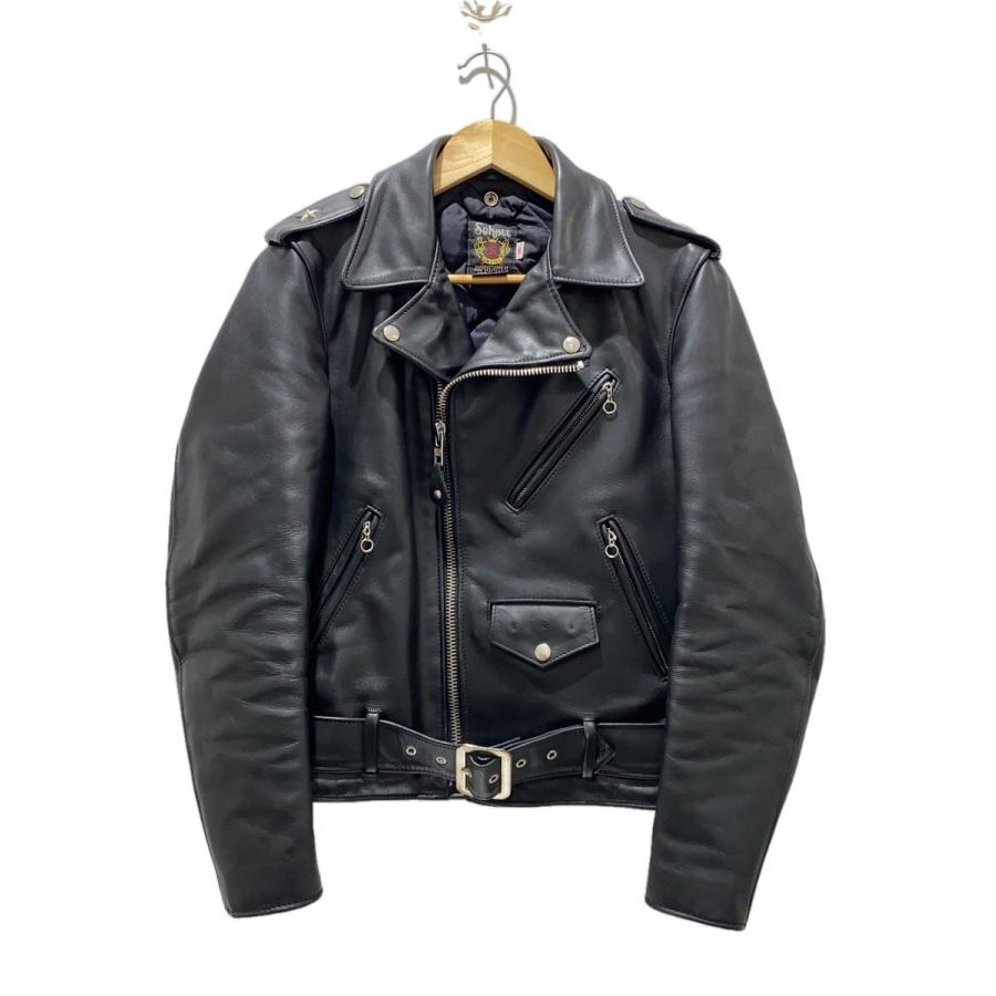 Schott◇613UST VINTAGE ONESTAR/36/レザー/BLK/無地/7007