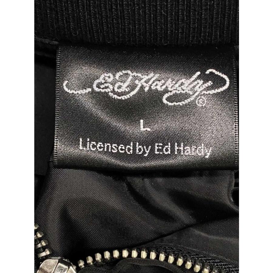 Ed Hardy◇スカジャン/スカル刺繍/L/ポリエステル/BLK/32253602