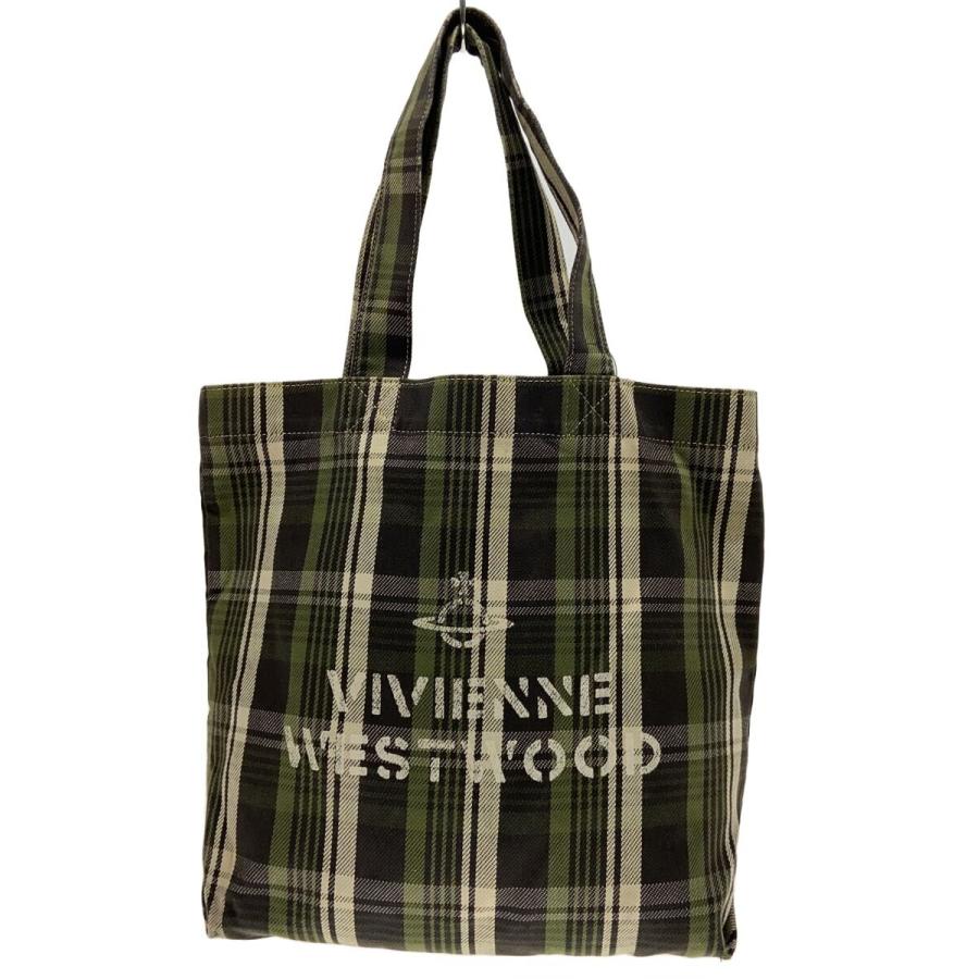Vivienne Westwood◇トートバッグ/--/GRN/チェック// : セカンド