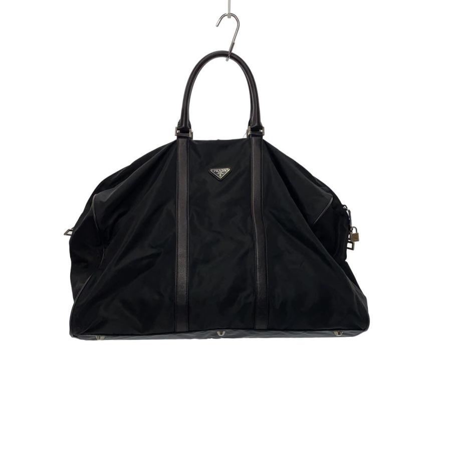 PRADA ボストンバッグ ブラック ナイロン PRADA◇ボストンバッグ/ナイロン/BLK/無地/v20// : セカンドストリート