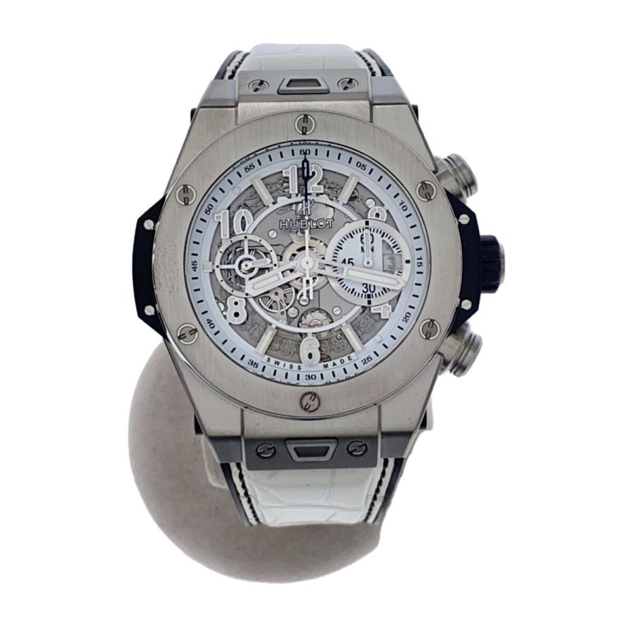HUBLOT◇BIG BANG/自動巻腕時計/アナログ/チタニウム/WHT/WHT/421.NX 