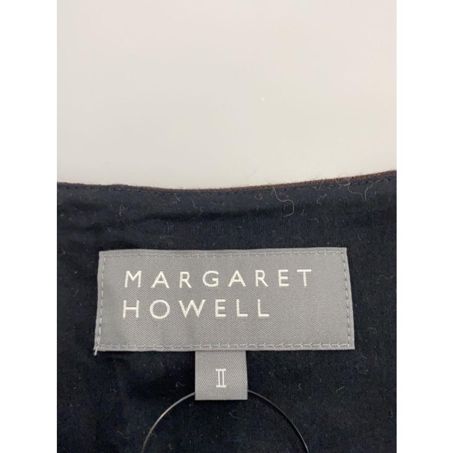 MARGARET HOWELL◇ノースリーブワンピース/2/ウール/BRW/無地/578