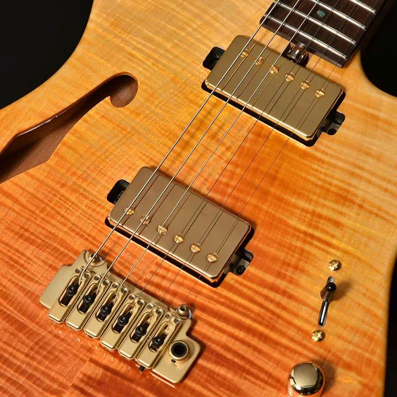 Bacchus エレキギター 木目 ギターケース付 Bacchus バッカス T-CUSTOM-Premium/FT #107326 ORG-GRD オレンジ