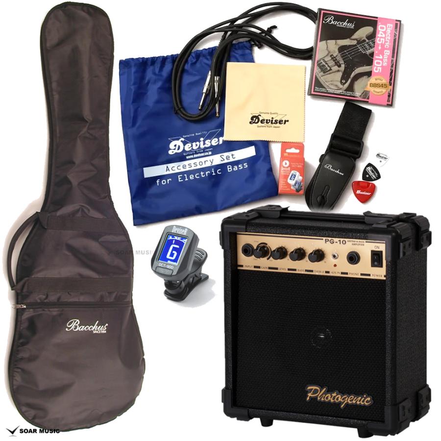 Bacchus（バッカス） BJB-1-RSM/M エレキベース 初心者セット 10W