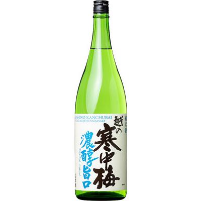 越の寒中梅 濃醇旨口 純米酒 1.8L 一升瓶 濃厚 旨み深い まろやか コクあり 常備酒 家飲み用 食卓に合う 和食に合う 地元酒 新潟の酒 人気銘柄 | 新潟銘醸