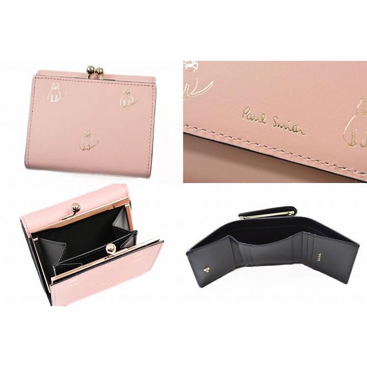 ポールスミス キャットドゥードゥル 3つ折り財布 がま口 ピンクベージュ 箱付き Paul Smith（ポール・スミス） 三つ折り 財布 がま口 レディース
