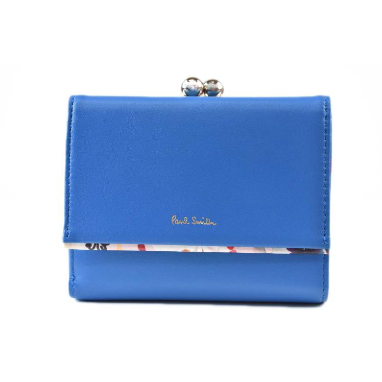 ☆お買い得☆未使用品箱なし☆ポールスミス 人気がま口 折り財布 ブルー☆ Paul Smith（ポール・スミス） 【名入れ】Paul Smith 財布 ラブレター