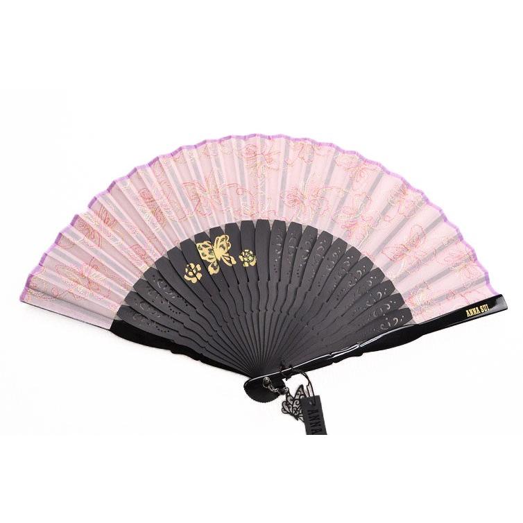 アナスイ パピヨン デザイン 扇子 箱付 ピンク : 16-v0663  