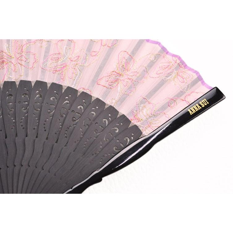 アナスイ パピヨン デザイン 扇子 箱付 ピンク : 16-v0663  