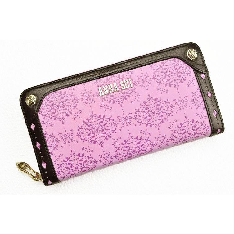 ANNA SUI アナスイ ハンナ ラウンドファスナー 長財布 箱付 ピンク  