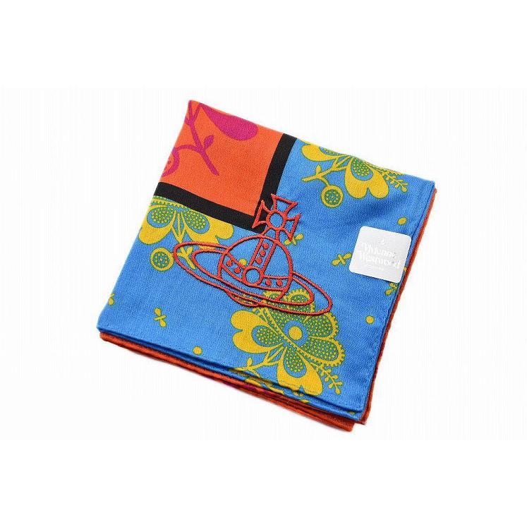 ハンカチ ブランド ヴィヴィアン ウエストウッド 1枚 レディース ブルー オレンジ ドット フラワー 女性 婦人 最大87 オフ