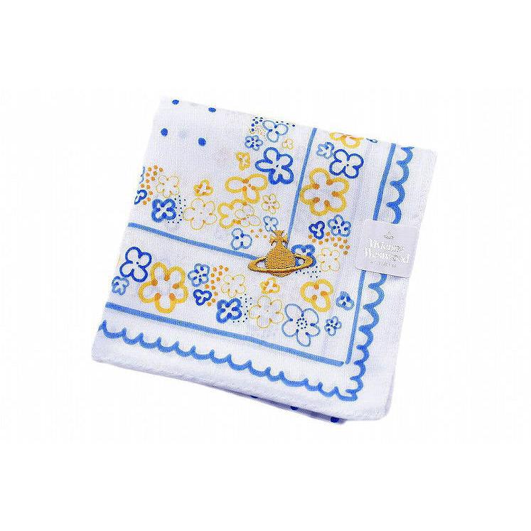 ハンカチ ブランド レディース ヴィヴィアン ウエストウッド 1枚 花 フラワー ドット ブルー イエロー おすすめネット