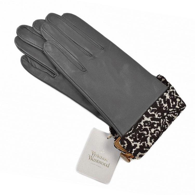 Vivienne Westwood ORBヴィヴィアンウエストウッド レザー手袋 ヴィヴィアンウエストウッド オーブロゴ レザー切替 手袋