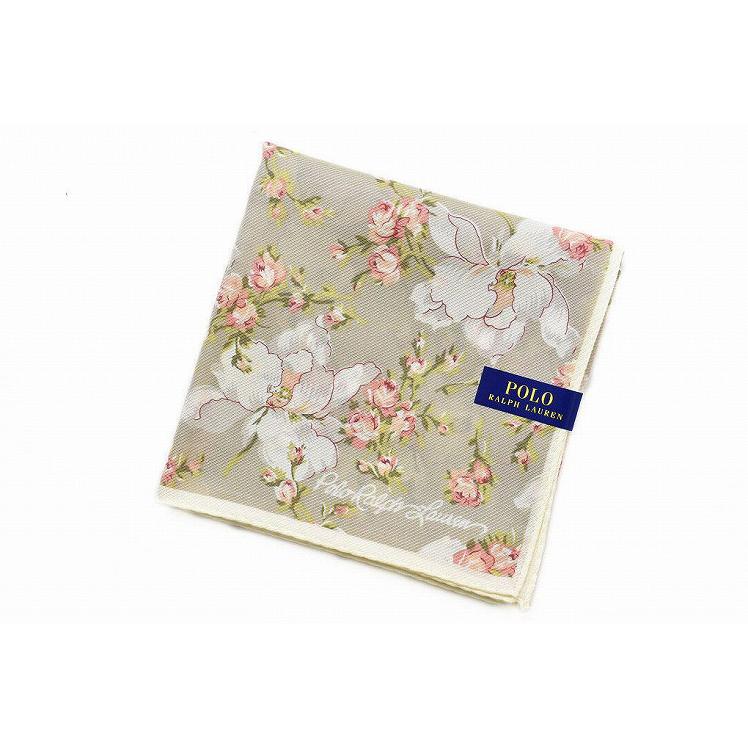 ポロ ラルフローレン 大判 ハンカチ 1枚 レディース ブランド Polo 花 Ralph 女性 グレージュ 正規品スーパーsale 店内全品キャンペーン 婦人 フラワー シルク混 Lauren