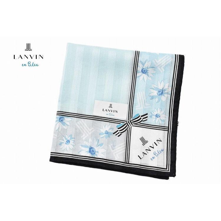 ハンカチ ブランド レディース ランバン オン ブルー 1枚 女性 フラワー リボン 在庫処分 ロゴ 婦人