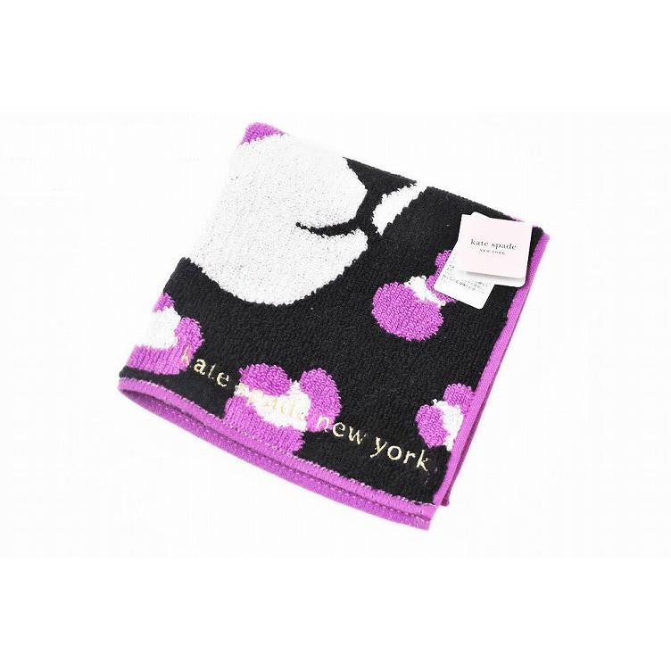タオルハンカチ ブランド レディース ケイト スペード ニューヨーク 1枚 パープル ドッグ デザイン 犬 女性 婦人 新作続