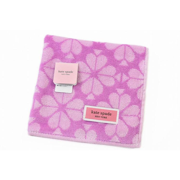 タオルハンカチ ブランド レディース ケイト スペード ニューヨーク 1枚 クローバー ピンクパープル 女性 婦人 輸入