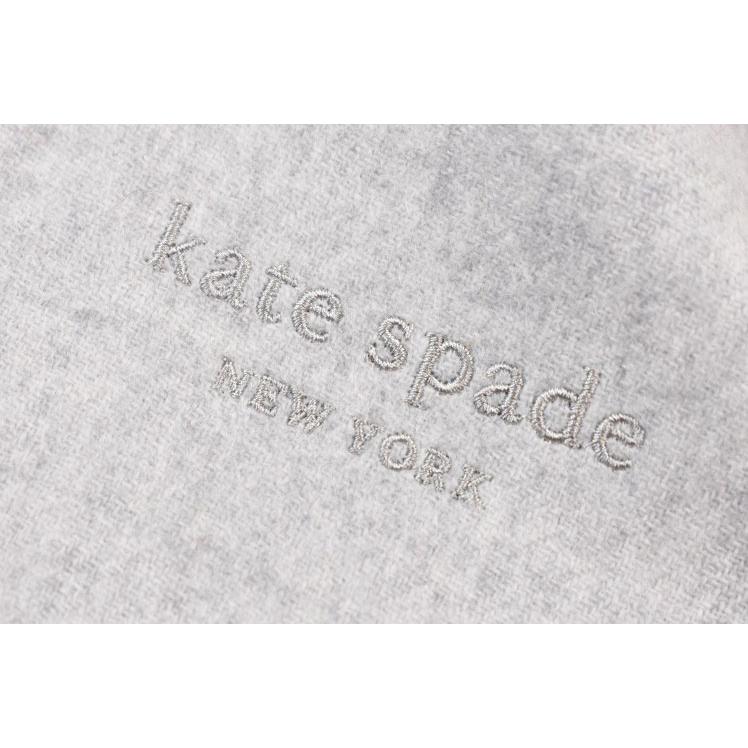 マフラー レディース ケイト スペード ニューヨーク カシミヤ 100％ ブランド kate spade NEW YORK ロゴ 刺繍 杢ライトグレー 女性 婦人 カシミヤ マフラー｜ssseason｜03