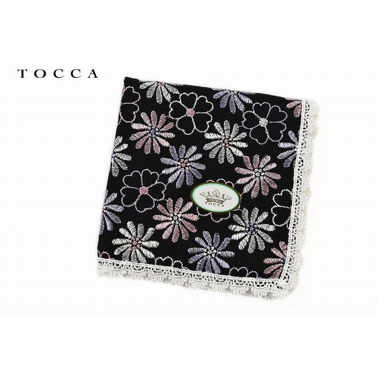 ハンカチ ブランド レディース トッカ 1枚 ブラック ピンク パープル フラワー 刺繍 レース 女性 婦人 登場