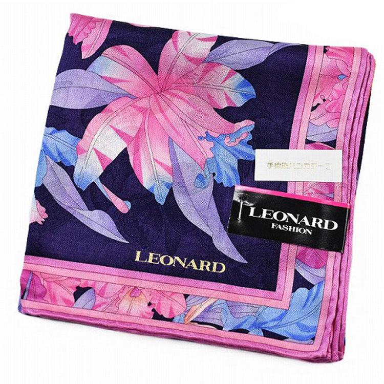 LEONARD（レオナール） 大判 ハンカチ レディース 1枚 ブランド シルク