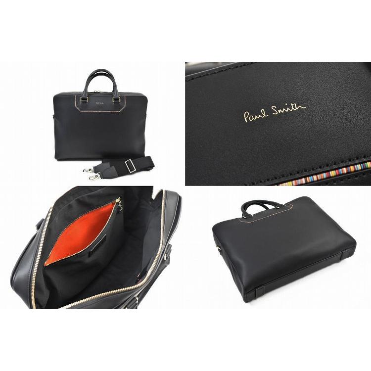 【美品】ポールスミス ビジネスバッグ ブリーフケース マルチカラー 黒　タグあり paulsmith-6603-01.jpg