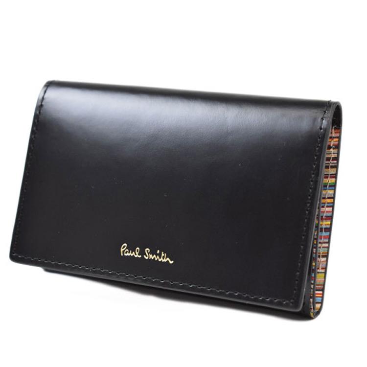 【新品未使用】Paul Smith ブラックレザー 名刺入れ Paul Smith（ポール・スミス） 名刺入れ メンズ 50代 40代 30代 20代